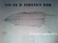 Sketch of the bow section of the Solon H. Johnson by Robert Hughes