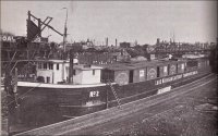 Archival picture of the Car Ferry #2 on the Root River in Racine, Wisconsin.